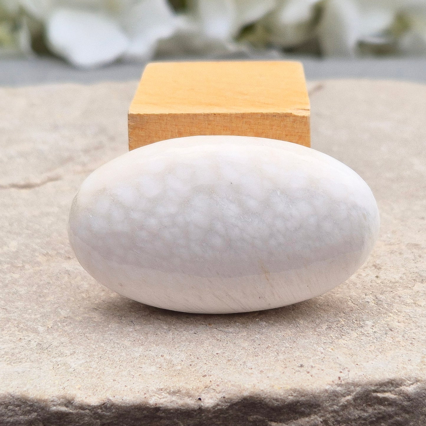 Scolecite Crystal Palm Stone, High Vibration Gemstone