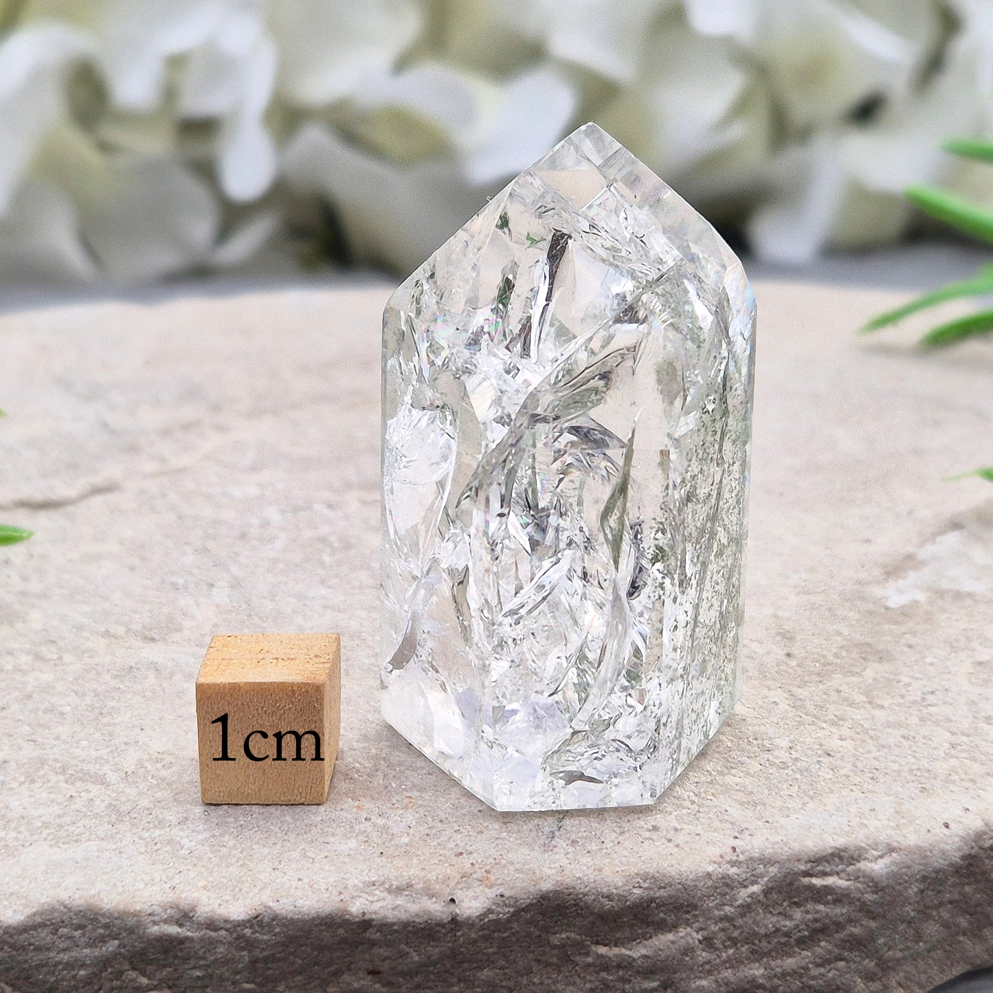 Fire and Ice Quartz Point, Rainbow Quartz Crystal Point