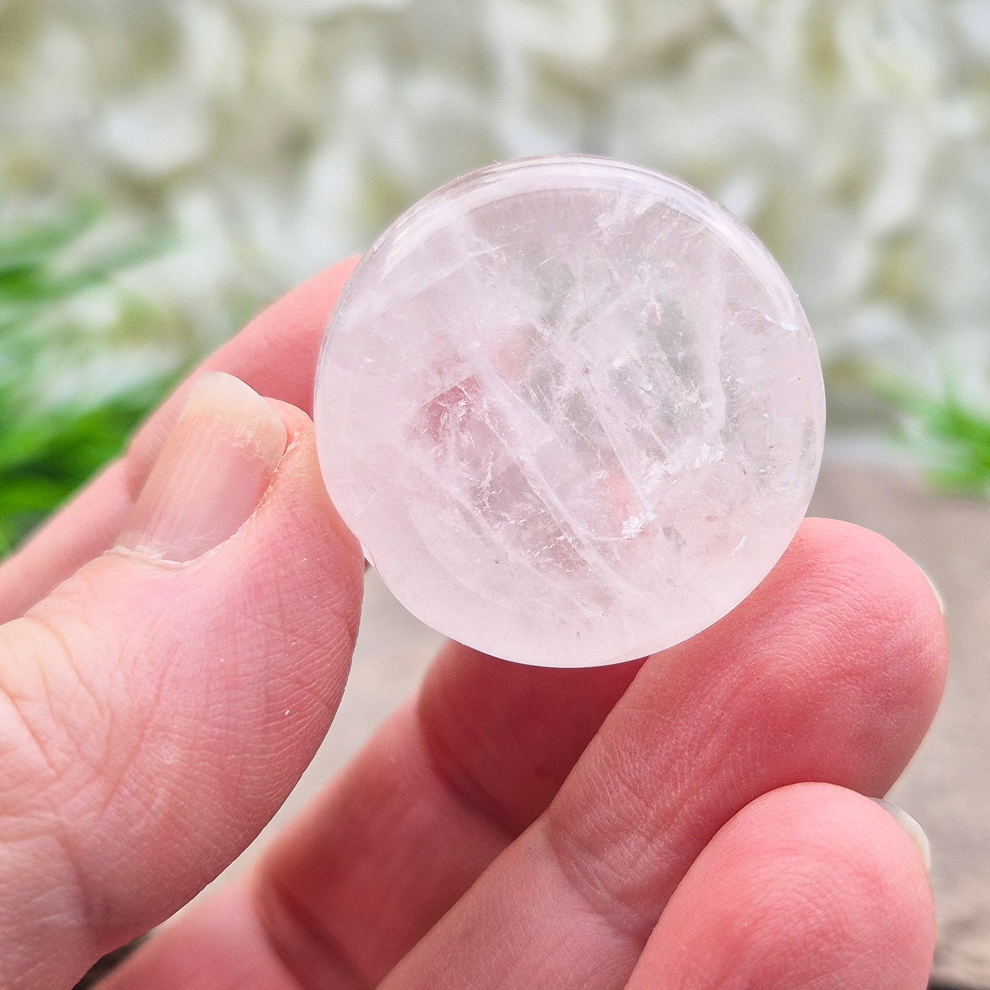 Polished Clear Quartz sphere holder made from natural Brazilian quartz. A bright, balanced display stand for crystal balls and collectors.