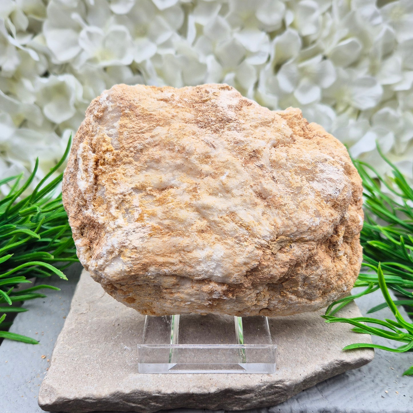 Quartz Crystal Geode Pair, with acrylic stands included