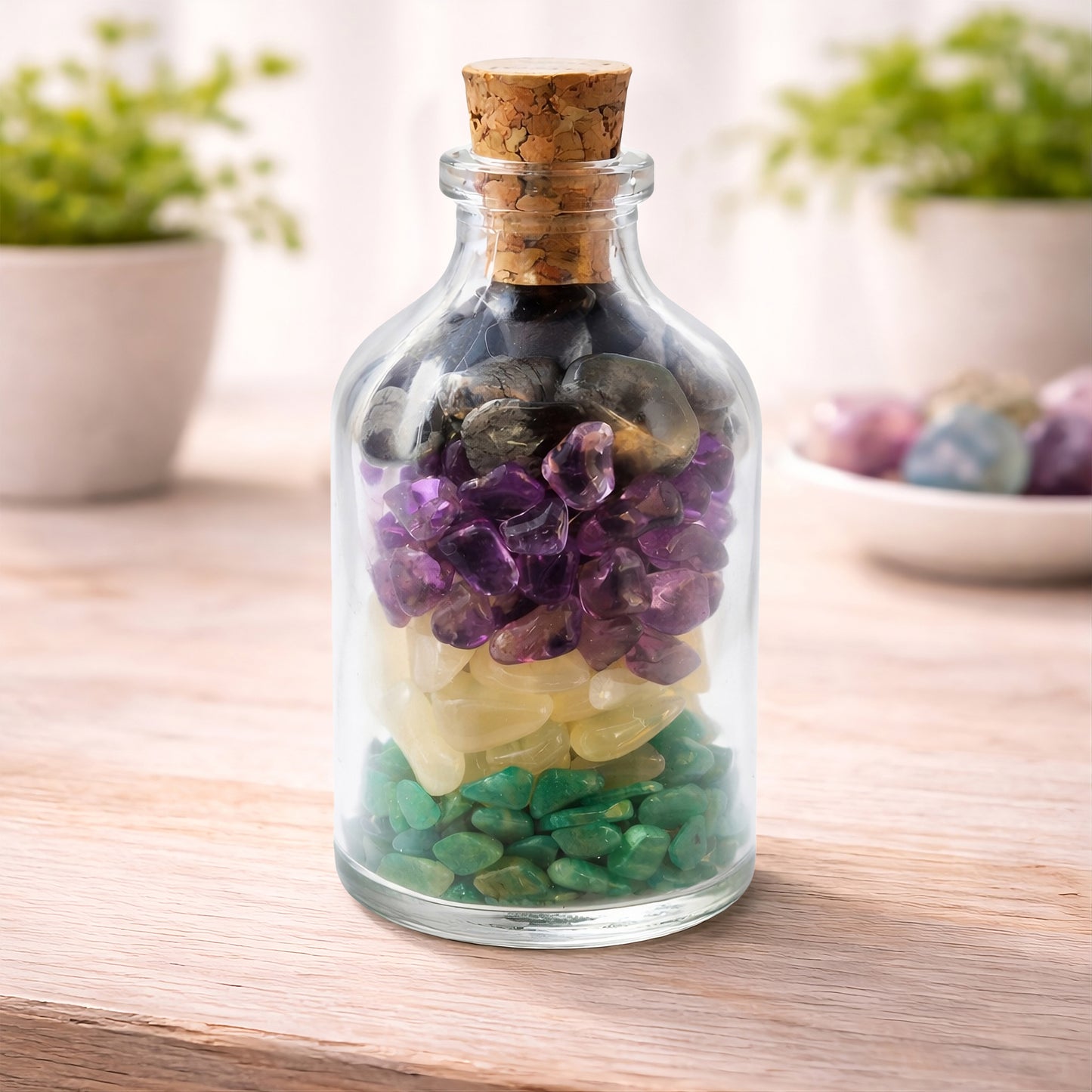 Soft Reset — a calming crystal blend with Amazonite, Amethyst, Snowflake Obsidian and Moonstone. A gentle support gift for stress, overwhelm, and busy minds.