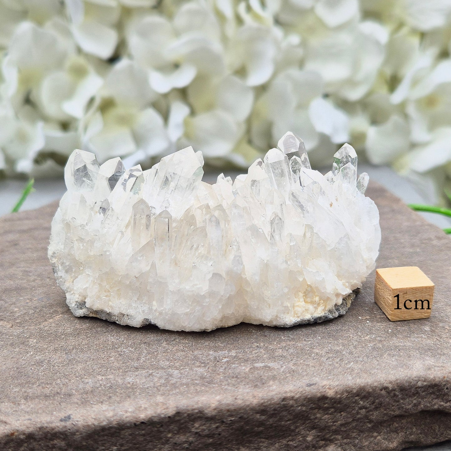 Himalayan Quartz Cluster from India. High-altitude, hand-mined crystal for grounding, focus, energy balance and amplifying other stones.