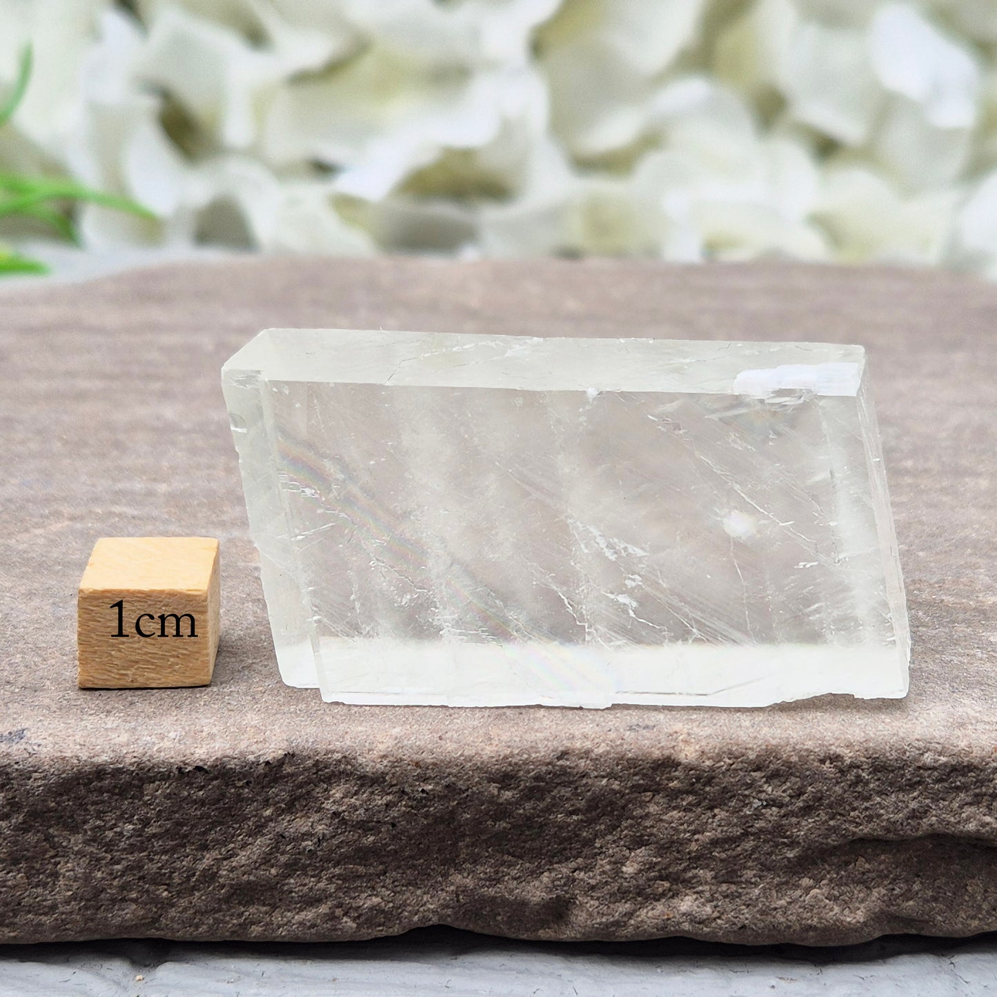 Natural Optical Calcite from Mexico natural rhomboid shape and off white colour. Often chosen for clarity, balance, and focused energy.
