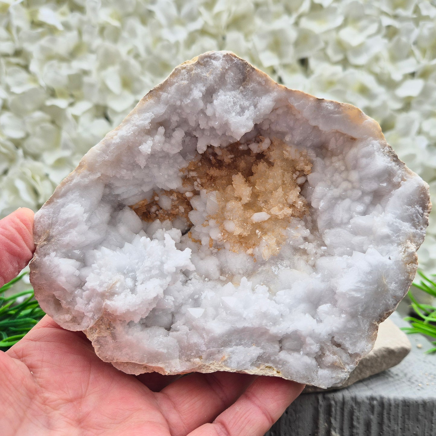 Shop self-standing Quartz geode pairs with sparkling natural crystal interiors. Beautiful for display, energy work, gifting, and home décor.