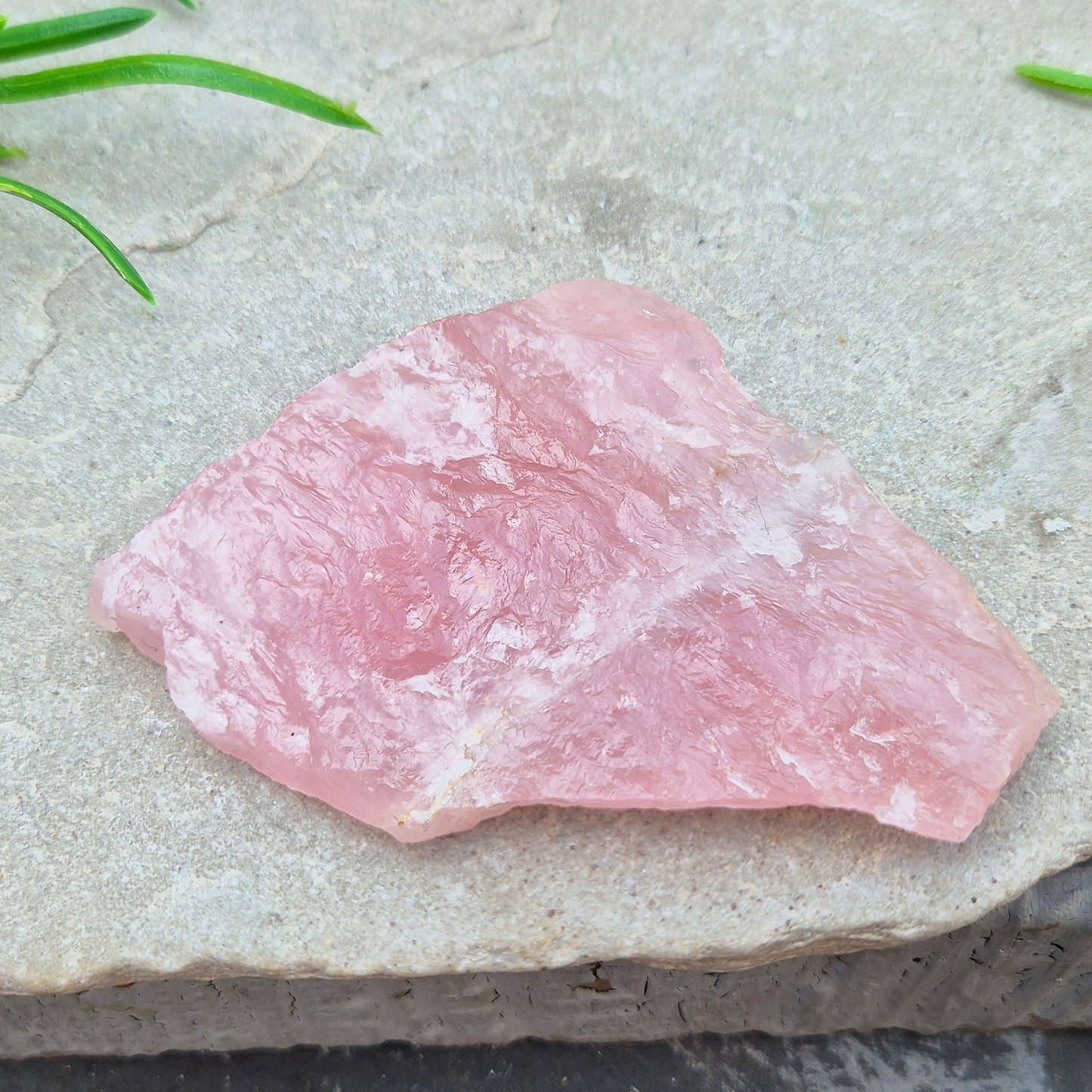 Rose Quartz display platform from South Africa — combines gentle, loving energy with a practical flat surface for crystals, jewellery, or décor.