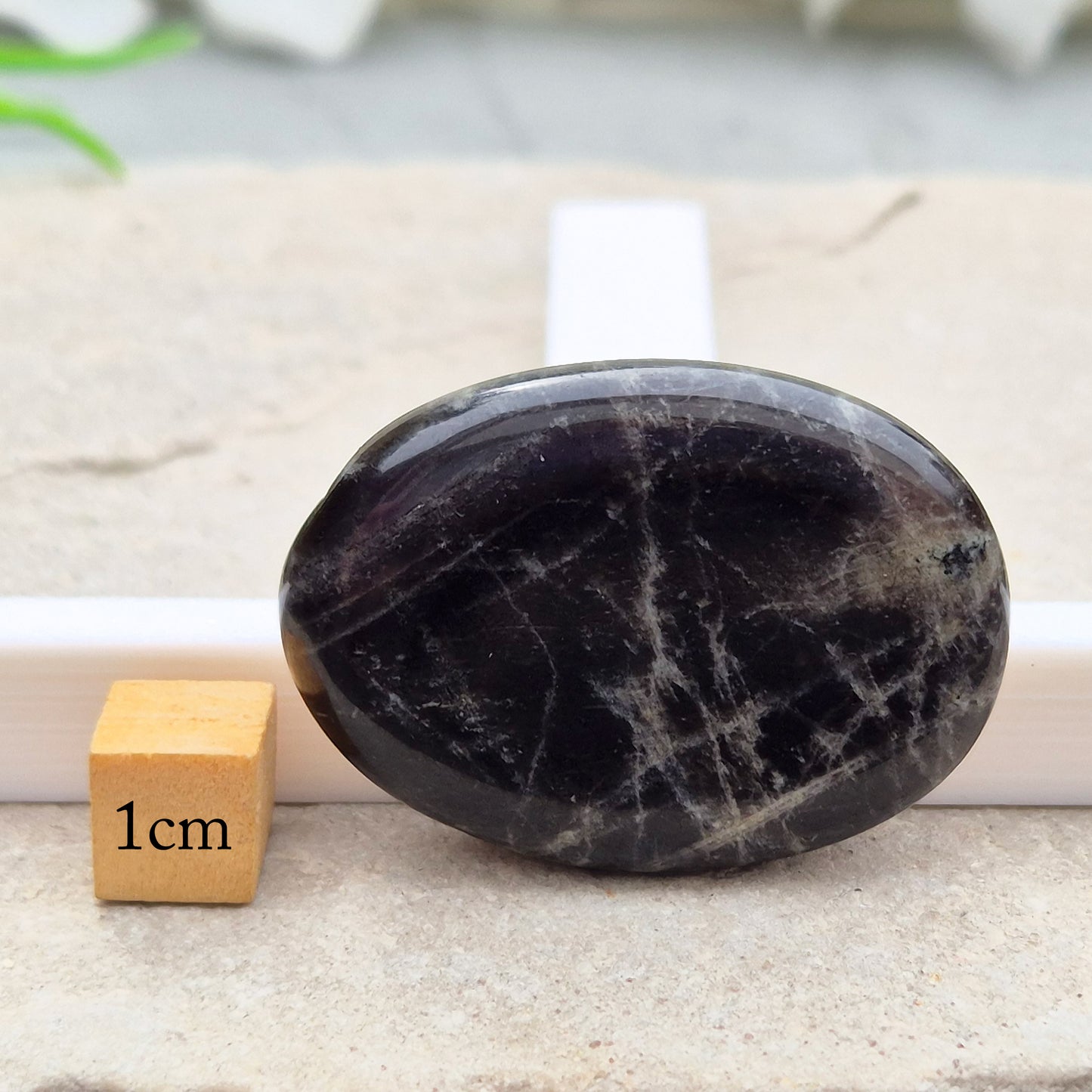 Black Moonstone, valued for its connection to the moon’s energy. Perfect for enhancing intuition, emotional healing, and balancing energy.