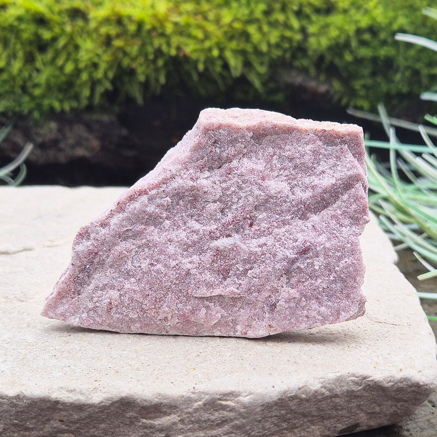 Pink Thulite, natural piece, from Norway. Nice sparkly lustre. Also known as Rosaline