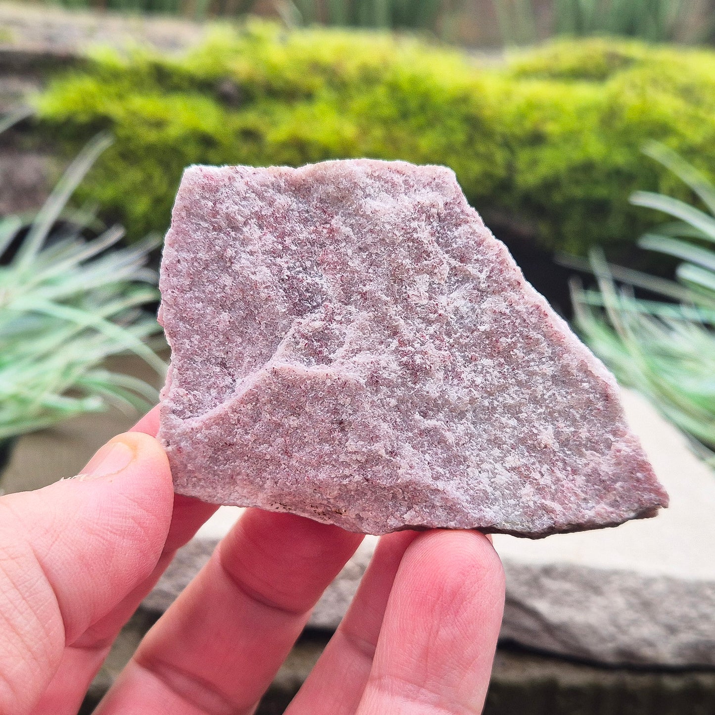 Pink Thulite, natural piece, from Norway. Nice sparkly lustre. Also known as Rosaline