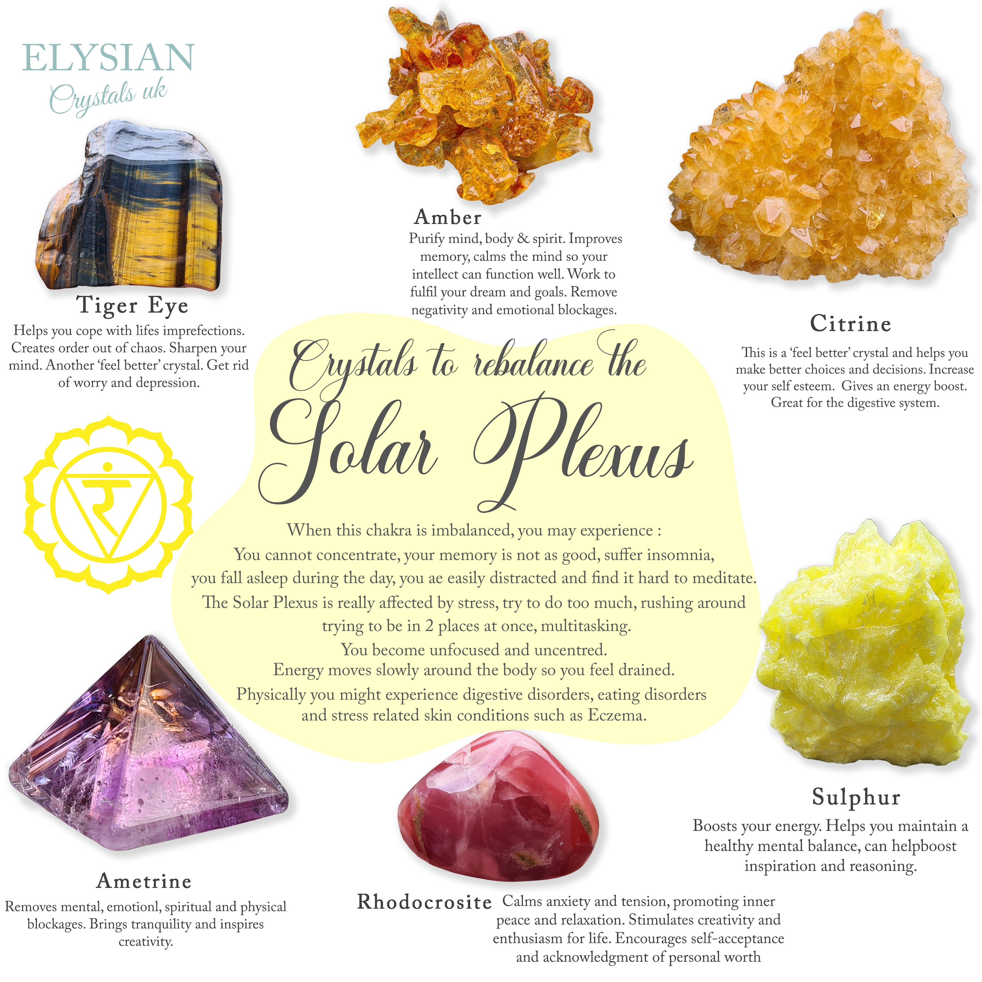 Solar Crystal Maintaining a balanced Solar Plexus Chakra with Crystals – Elysian ...