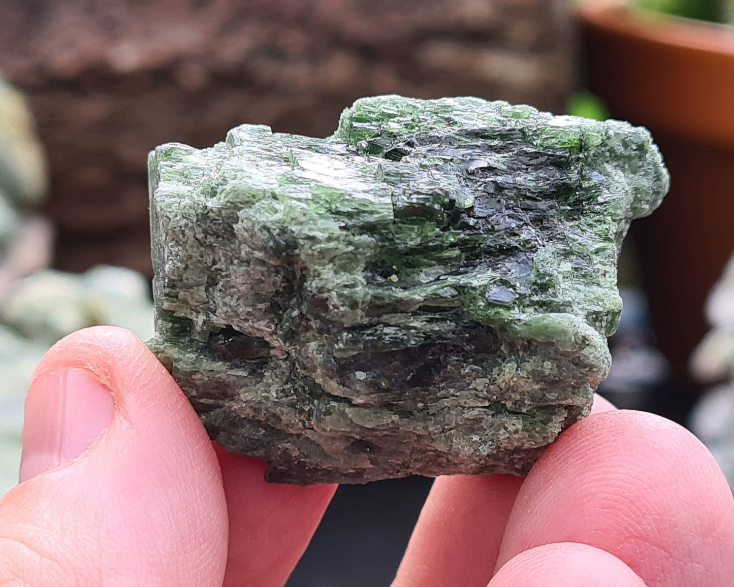 Diopside, natural crystal | Represents emotional support and grounding