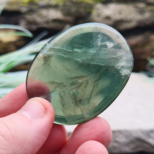 Fluorite Palm Stone. Lovely green colour.