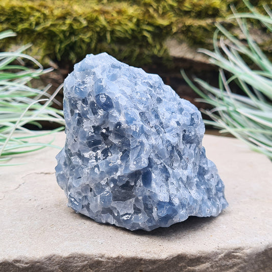 Blue Calcite Crystal, Natural, from Mexico. This is a lovely blue colour calcite crystal.
weight - 163 gm, height - 5.8 cm, length - 5 cm, width - 4.3 cm at widest