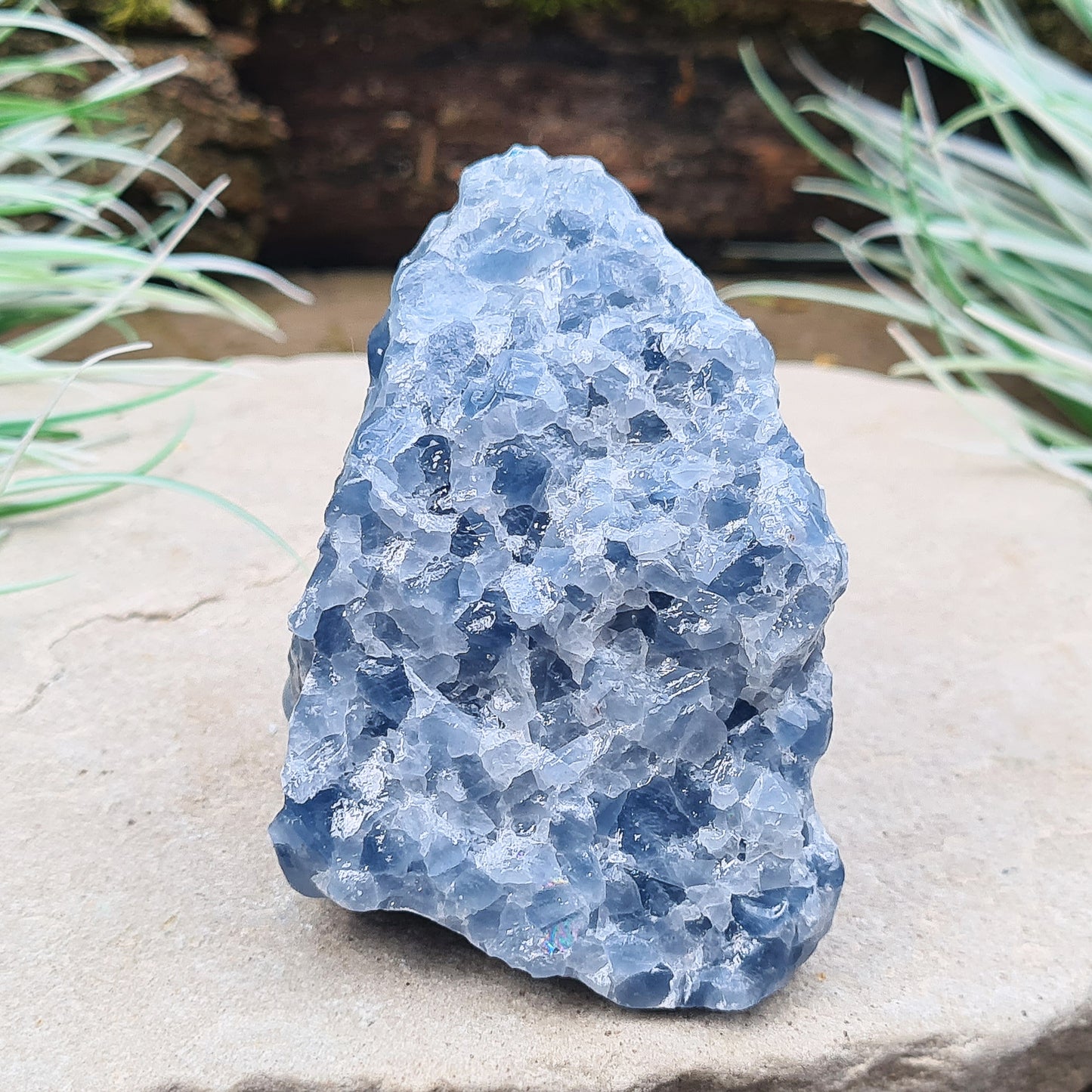 Blue Calcite Crystal, Natural, from Mexico. This is a lovely blue colour calcite crystal.
weight - 163 gm, height - 5.8 cm, length - 5 cm, width - 4.3 cm at widest