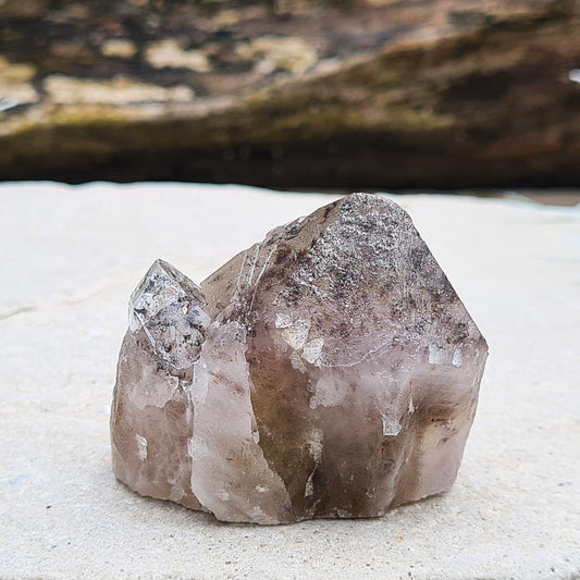 Amethyst and Citrine with Hematite inclusions, natural point, from the Sichuan Province, China. 