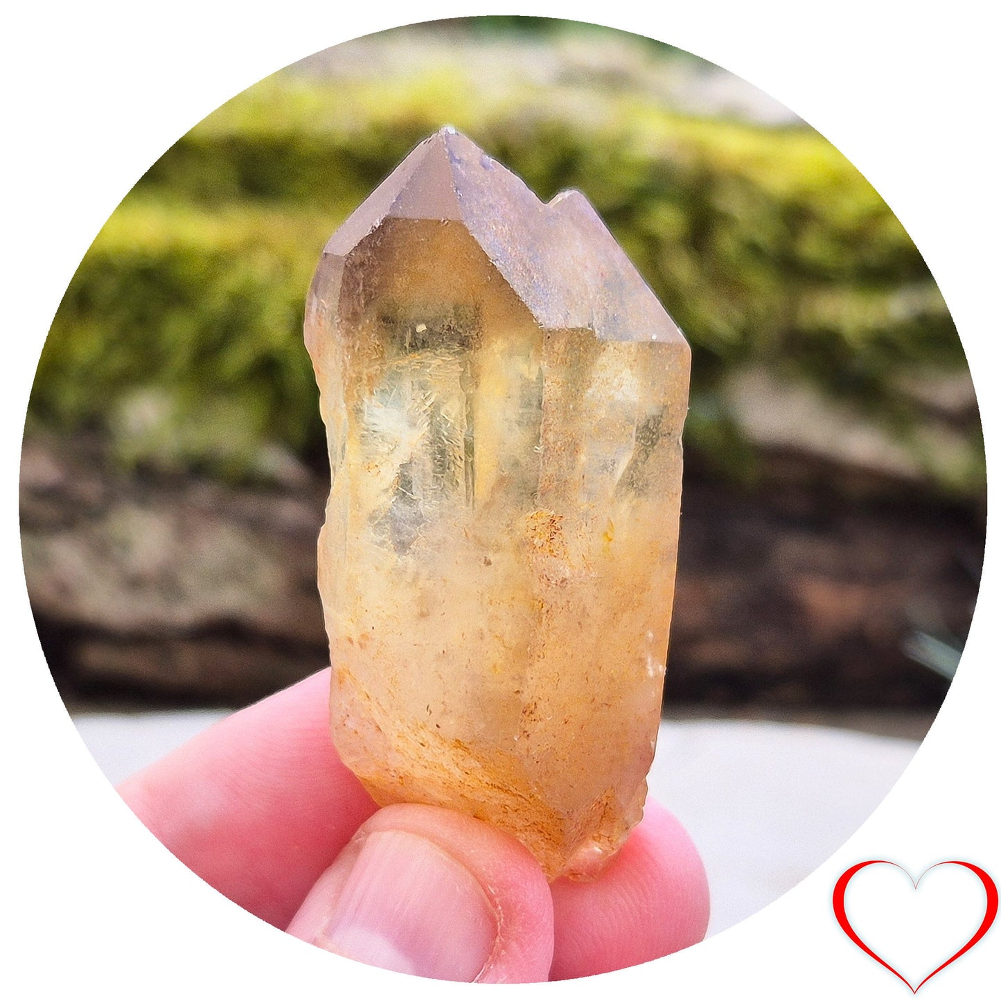 Untreated Citrine Crystal Point, Double Tip