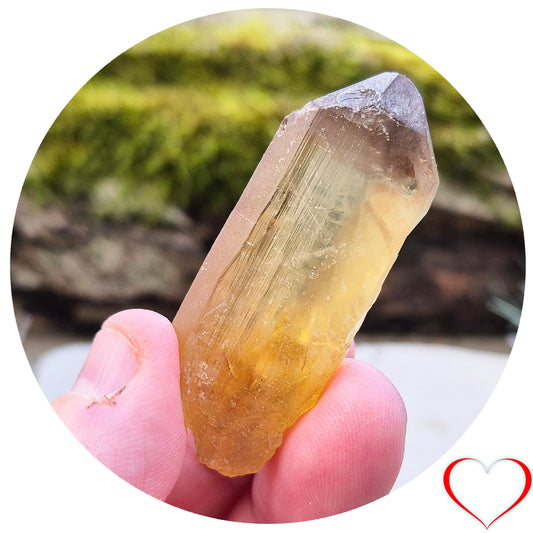 Natural Untreated Citrine Point from Northern Zambia, and has a deep honey colour.