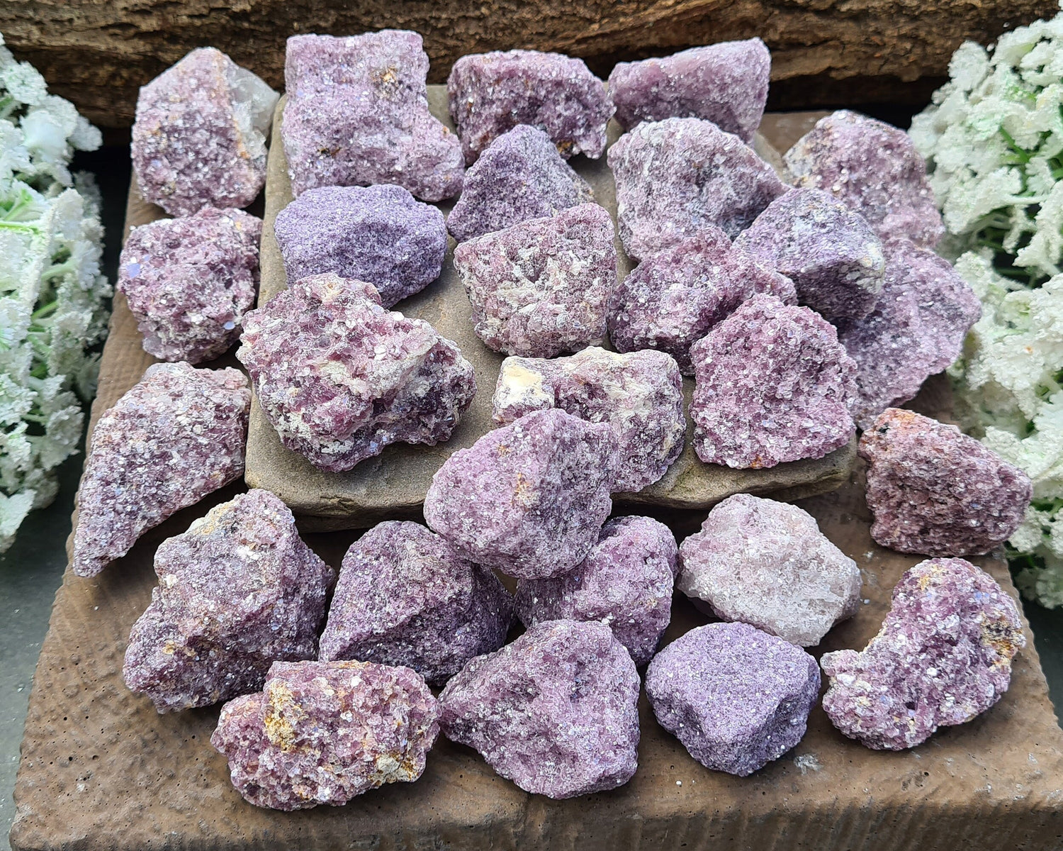 Natural raw Lepidolite crystals rom Brazil. Lovely good quality natural Lepidolite with lots of sparkle and shine. 