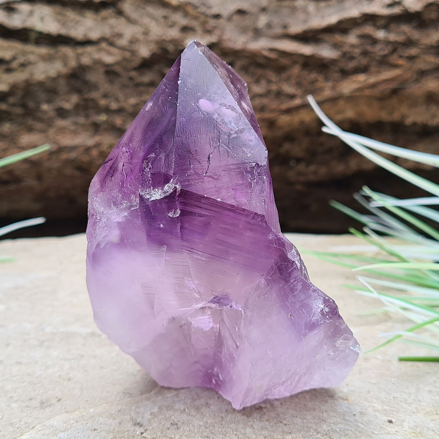 Amethyst standing point from Brazil. This is a great crystal with lovely purple colouring.