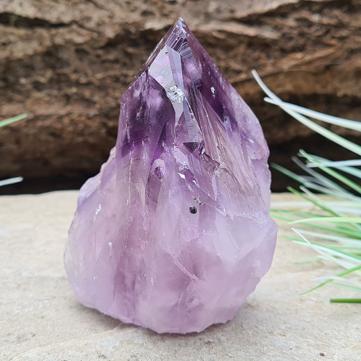 Amethyst standing point from Brazil. This is a great crystal with lovely purple colouring.