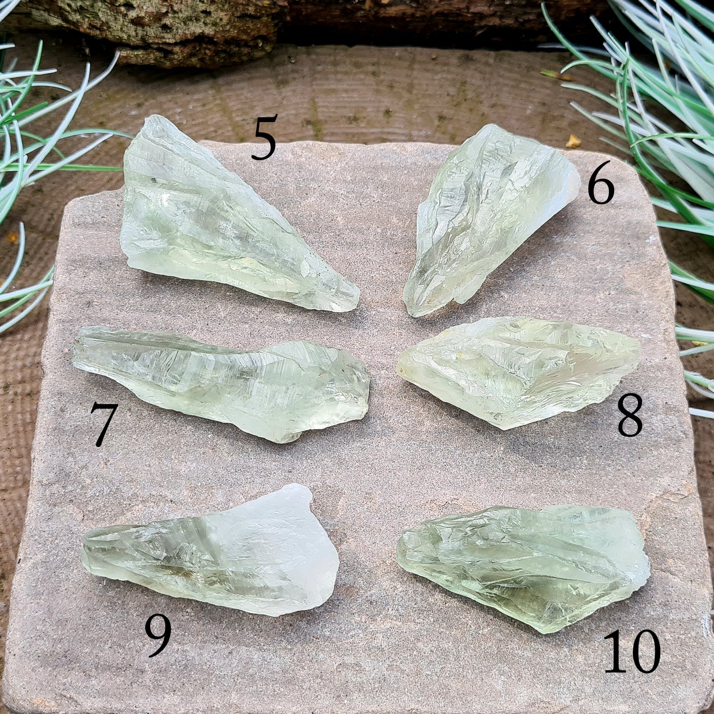 Prasiolite Crystal, Green Quartz, raw pieces, choose the one you want, 8-10