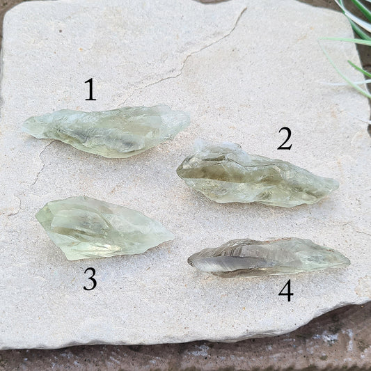 Prasiolite Crystal, raw pieces, choose the one you want, Green Quartz