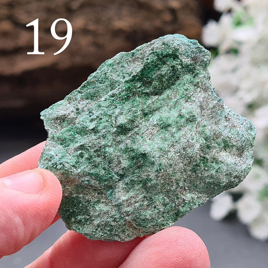 Fuchsite, natural pieces from Brazil. Also known as Green Muscovite. Sparkly green pieces in great sizes for a variety of uses. 