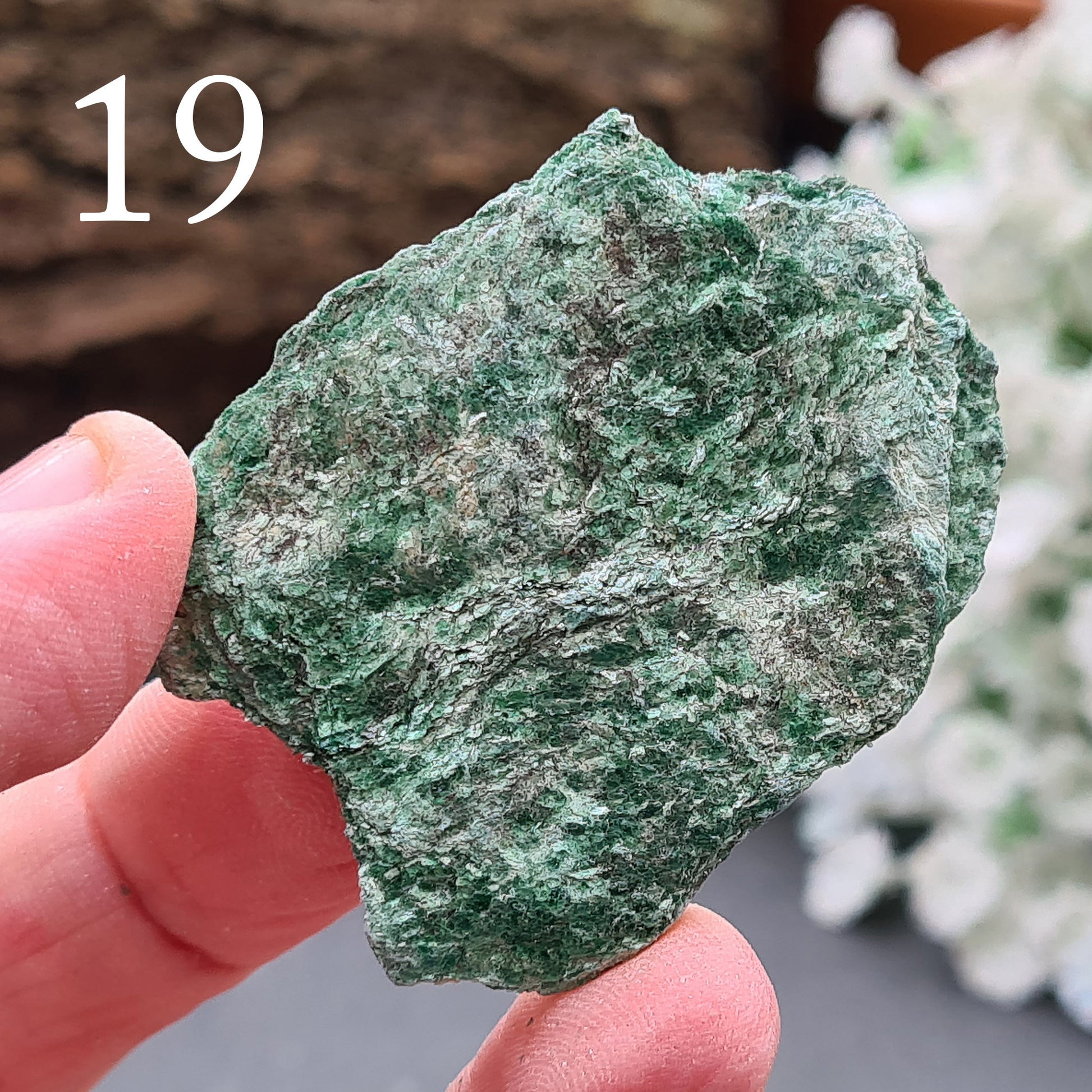 Fuchsite, natural pieces from Brazil. Also known as Green Muscovite. Sparkly green pieces in great sizes for a variety of uses. 
