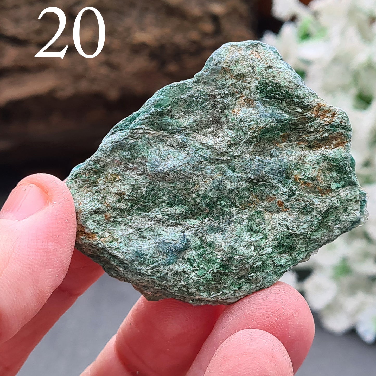 Fuchsite, natural pieces from Brazil. Also known as Green Muscovite. Sparkly green pieces in great sizes for a variety of uses. 