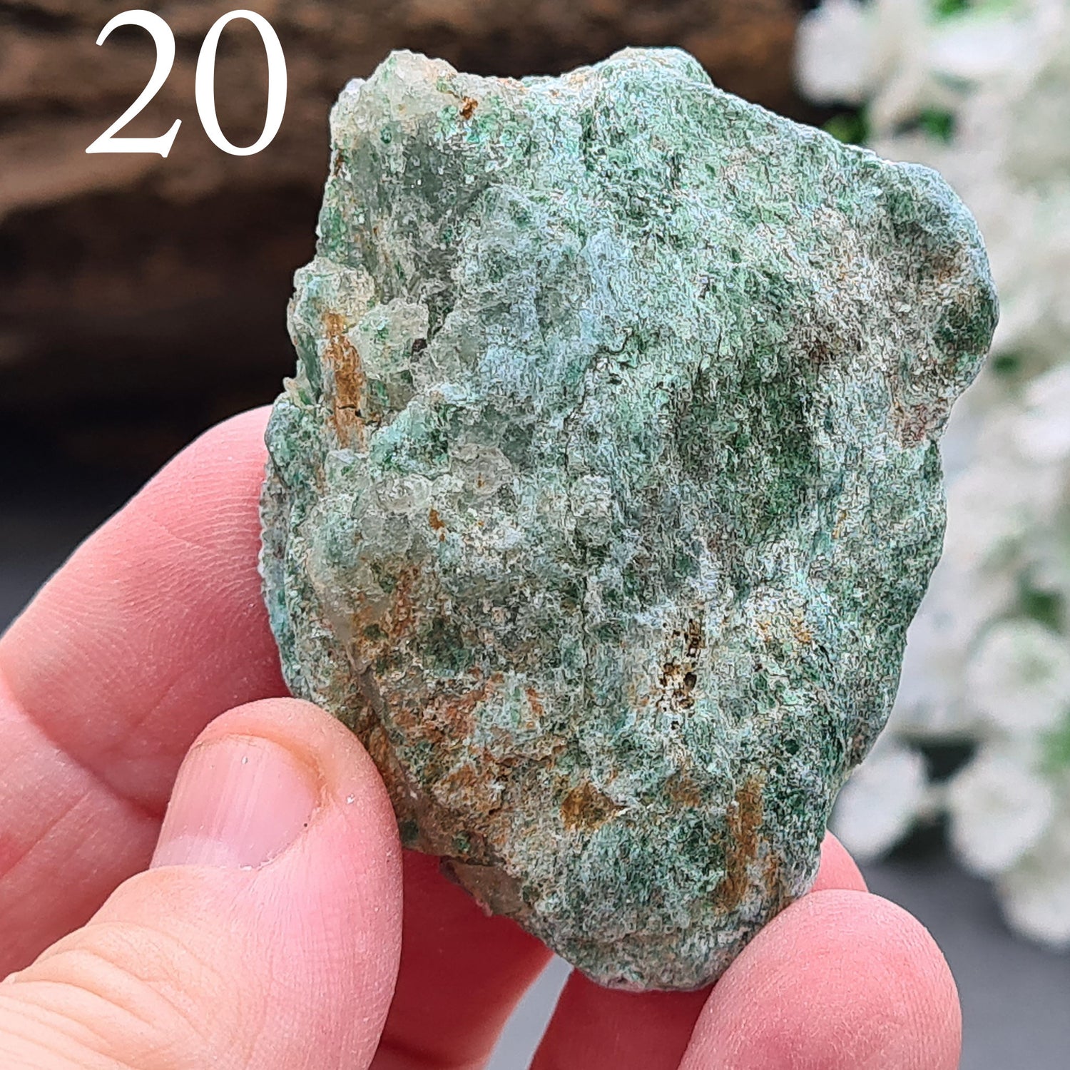 Fuchsite, natural pieces from Brazil. Also known as Green Muscovite. Nice and sparkly green Fuchsite