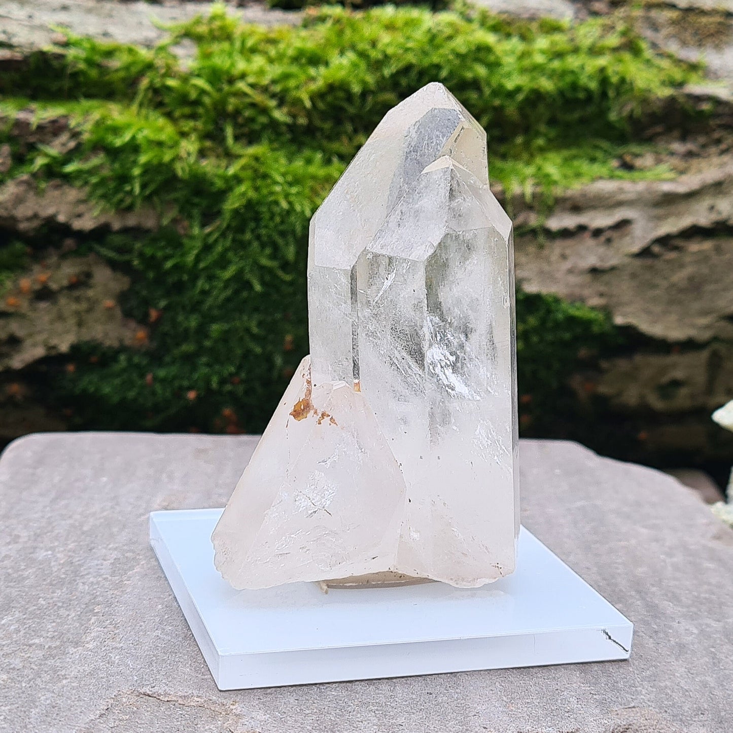 Madagascan Quartz Crystal Cluster with Twin Points | Grounding Energy & Display Stand Included | Home Decor Display