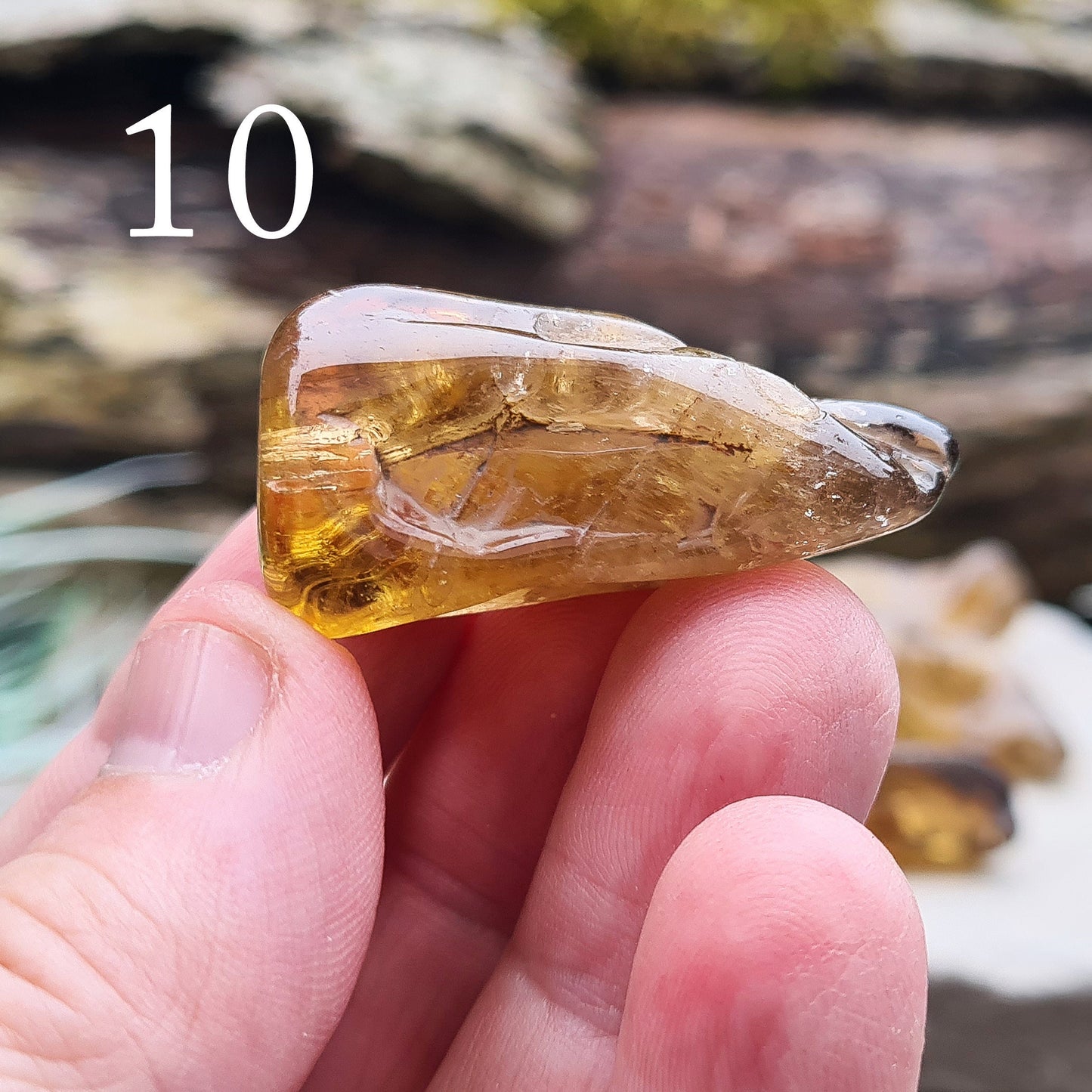 Natural Untreated Citrine Crystal from Africa, dark honey colour. Lightly polished. 