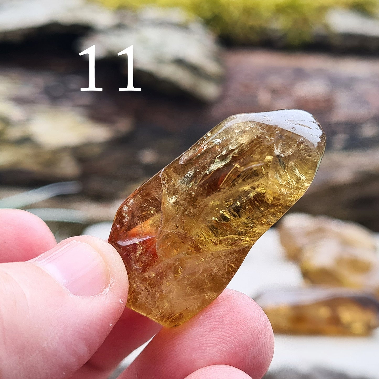 Natural Untreated Citrine Crystal from Africa, dark honey colour. Lightly polished. 