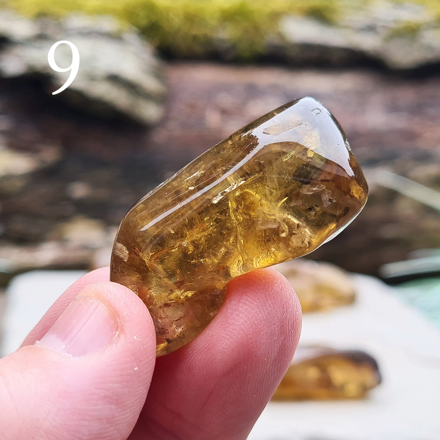 Natural Untreated Citrine Crystal from Africa, dark honey colour. Lightly polished. 