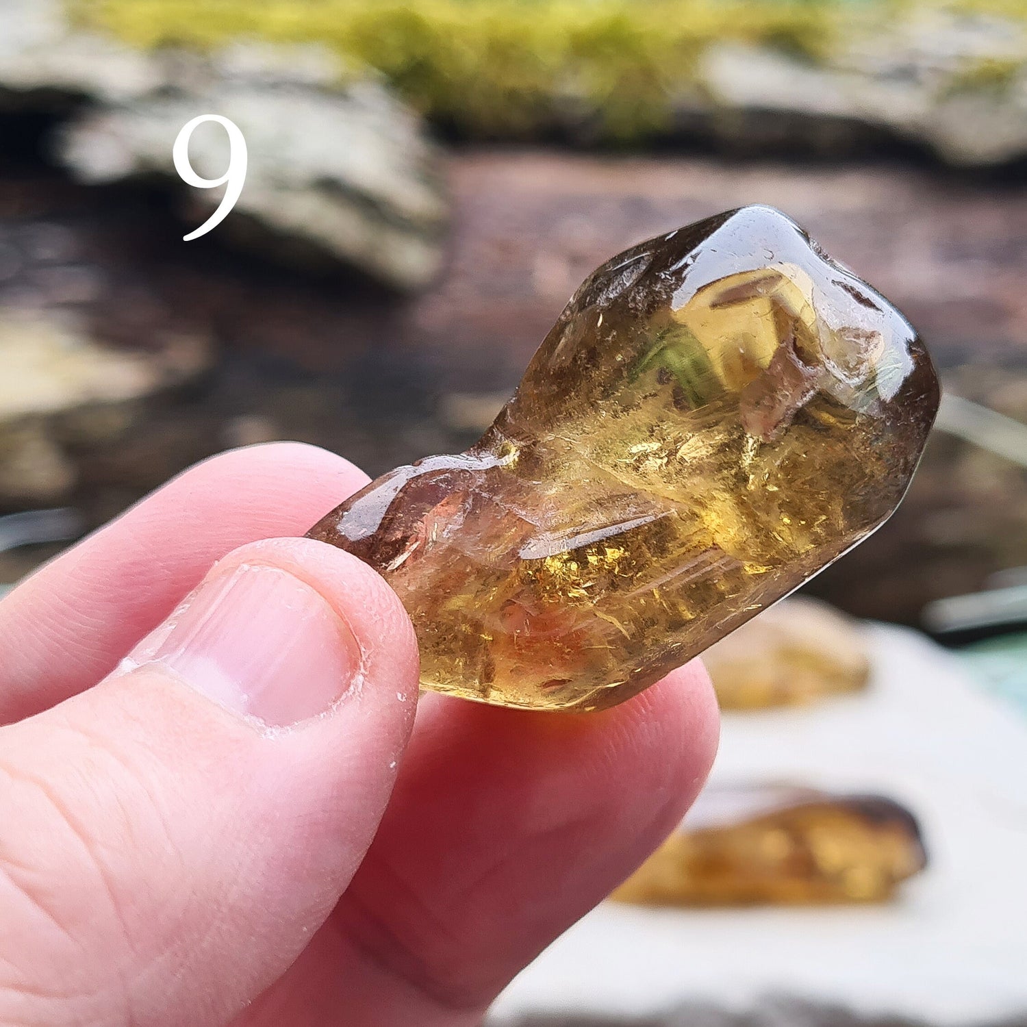 Natural Untreated Citrine Crystal from Africa, dark honey colour. Lightly polished. 