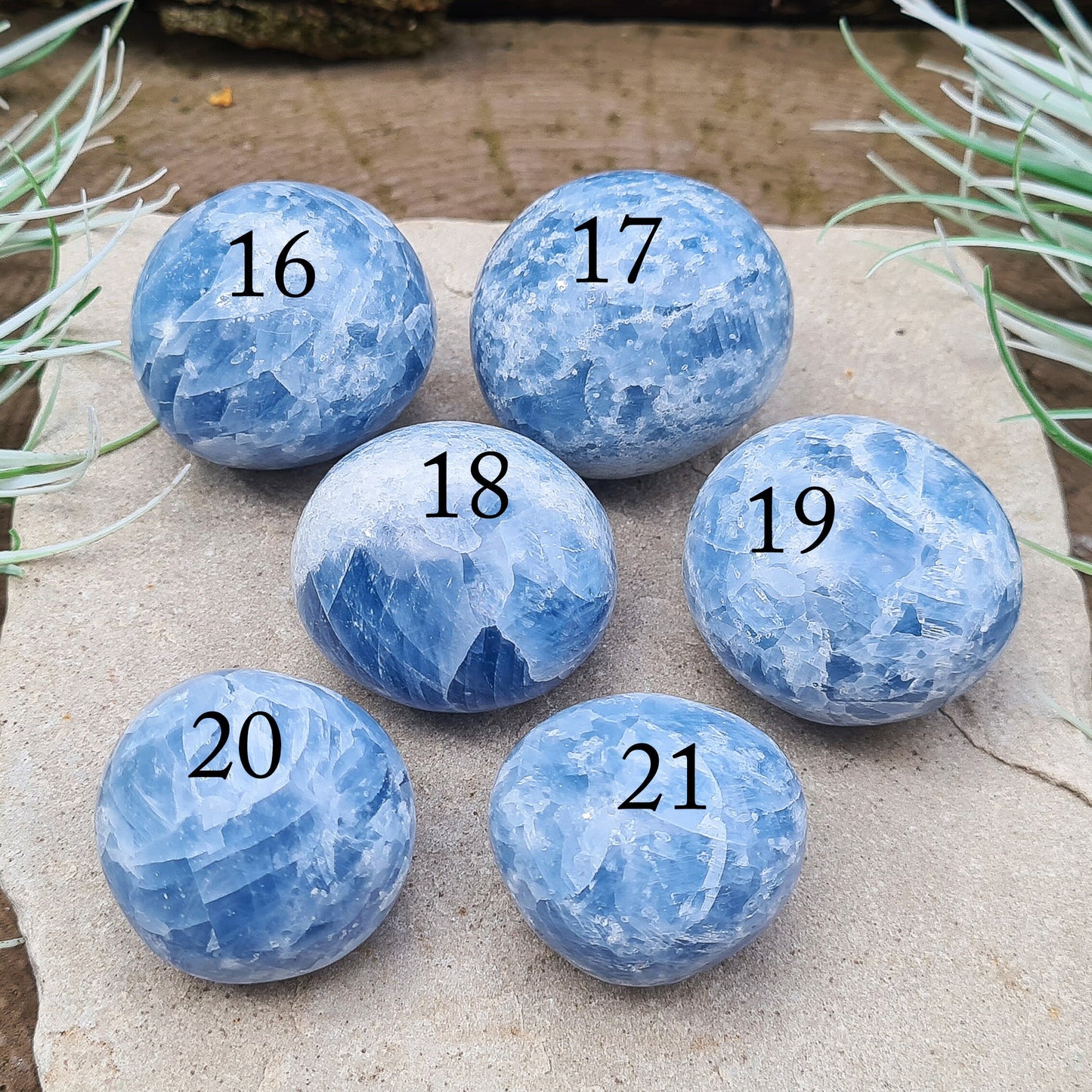 Blue Calcite Crystal, Polished, you choose the one you want, 16 & 17