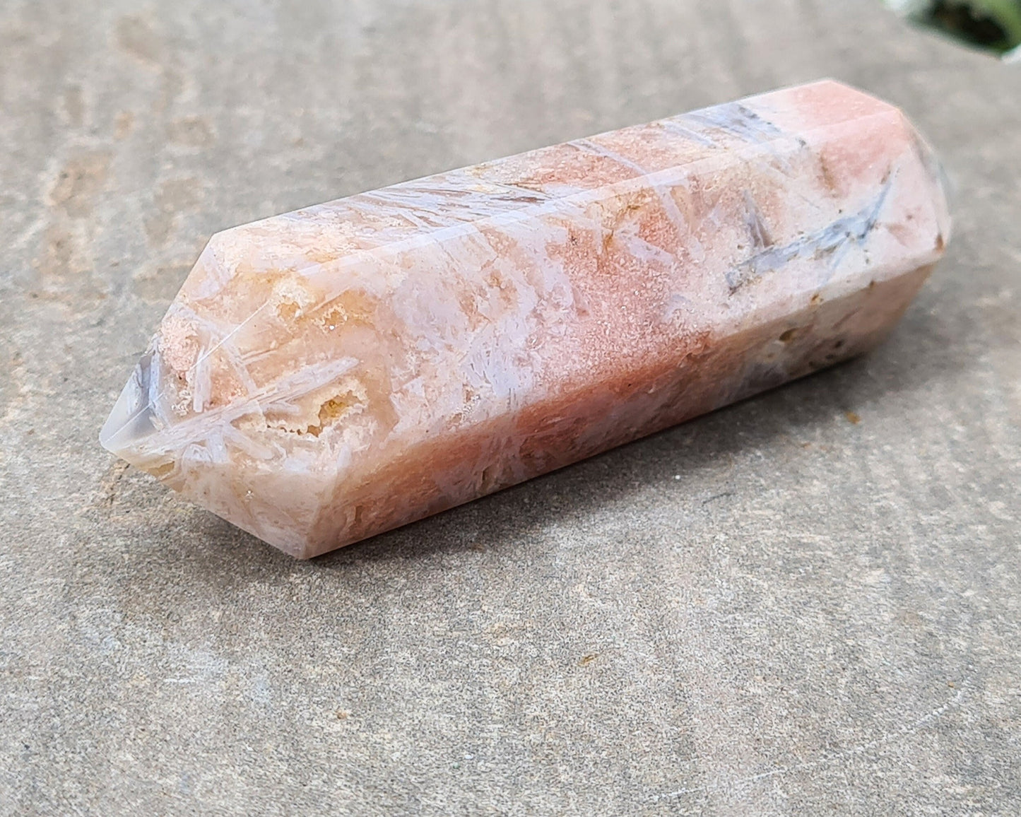Pink Amethyst Double Terminated Crystal Wand
This beautiful double terminated wand from Brazil features soft pink and white colouring with delicate patterns. With generator points on both ends, it can both send and receive energy, helping to bring balance and flow.
