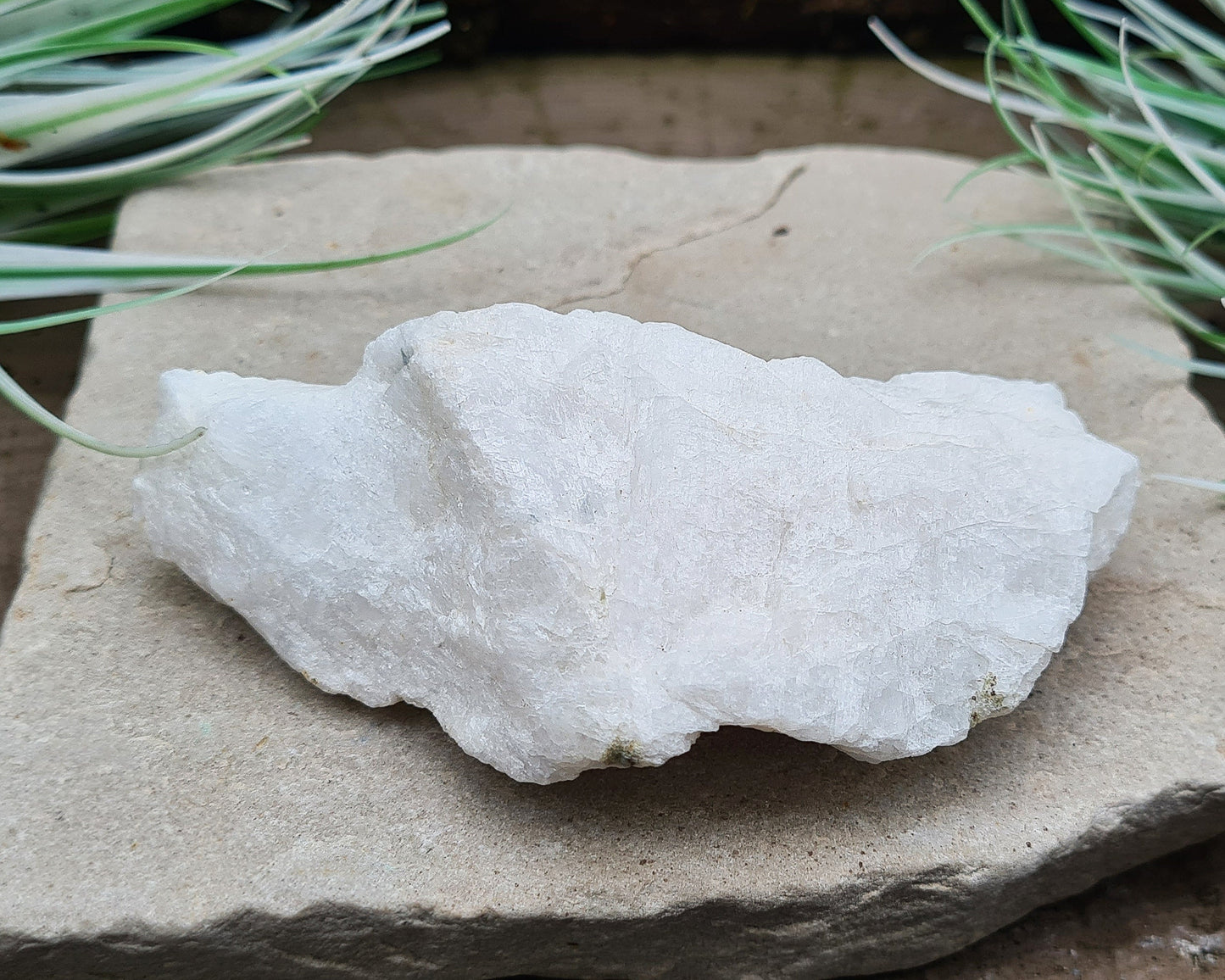 Natural Moonstone (white) crystal. from India. lovely opalescence when light is on the crystal.