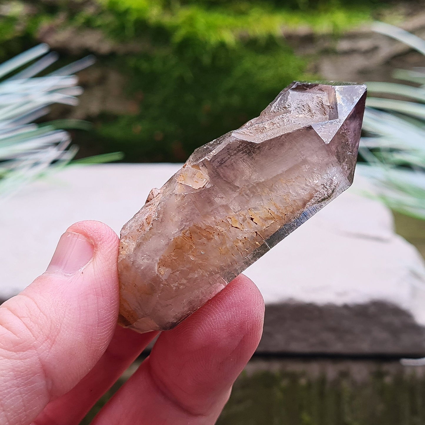 Shangaan Amethyst Crystal, Complex Sceptre and window quartz with smoky and hematite inclusions. Mined by the Shangaan tribal people in the Chibuku Mine, Zimbabwe, near Mozambique's border.