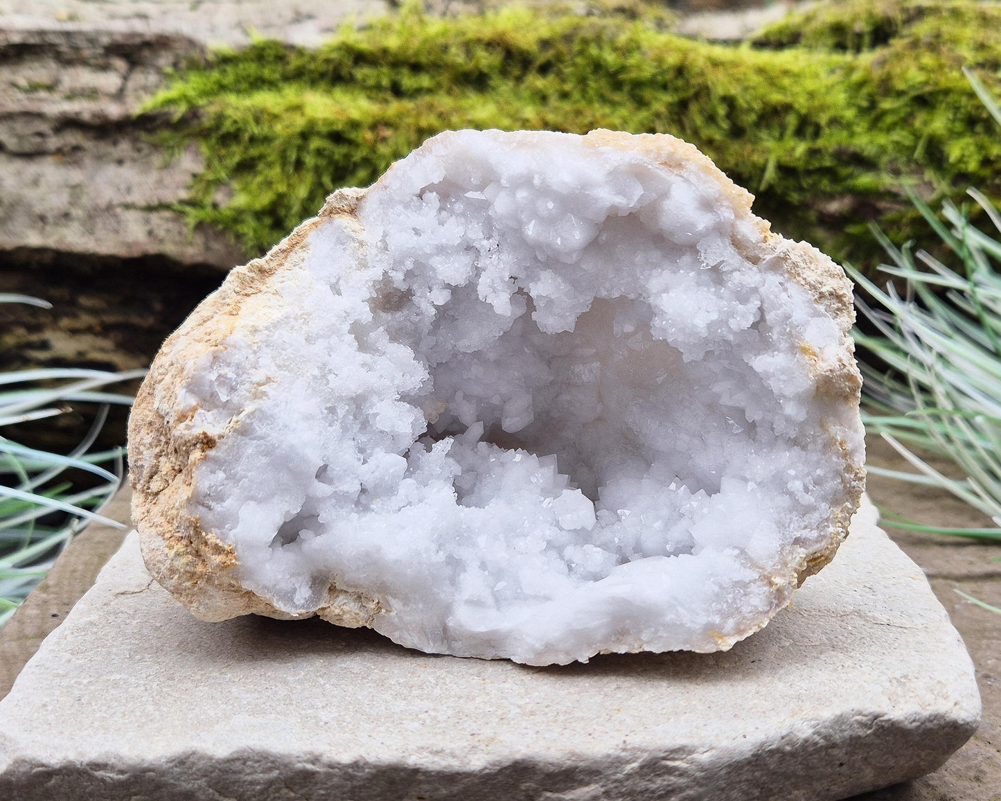 Quartz Crystal Geode Pair