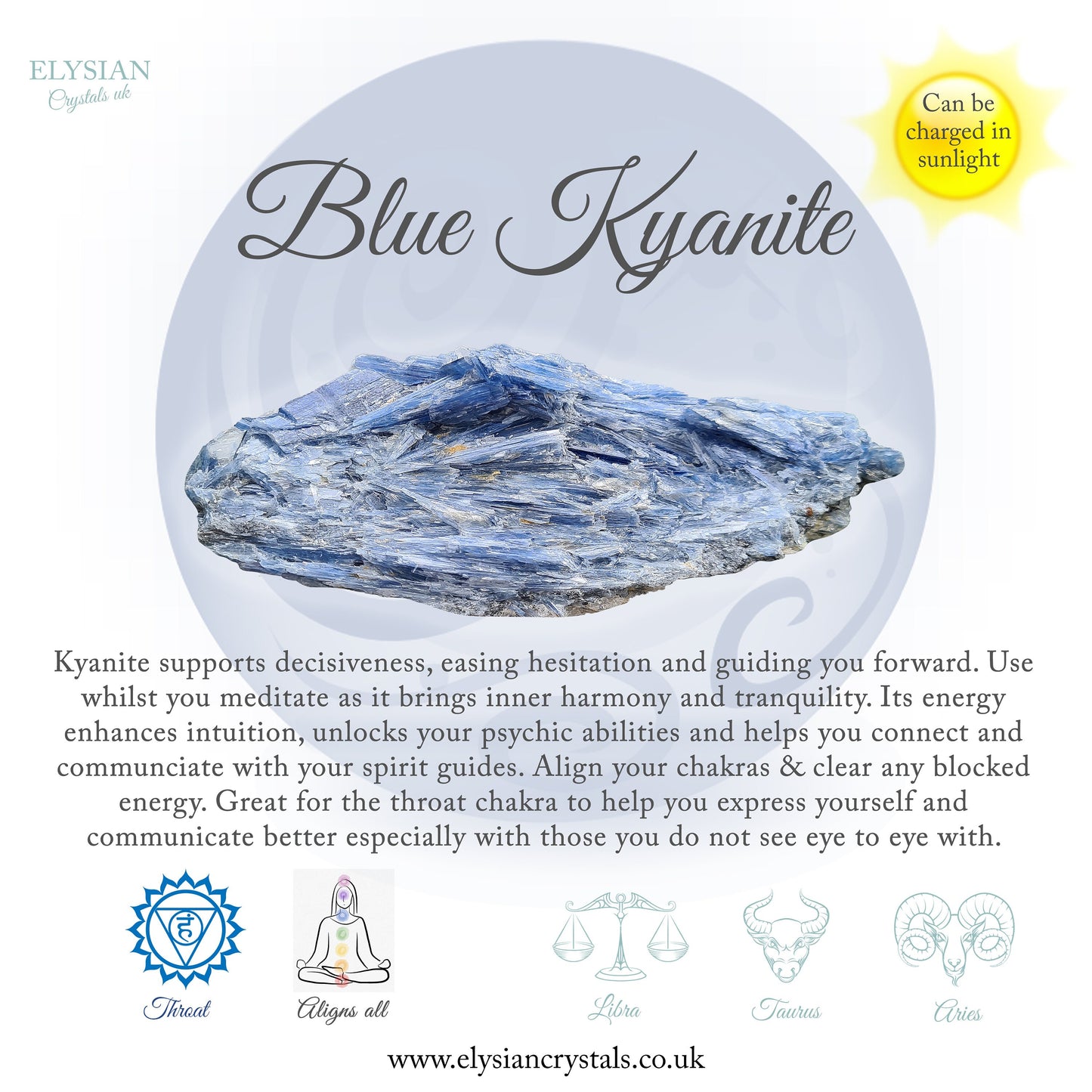 Blue Kyanite Crystal, Natural Cluster