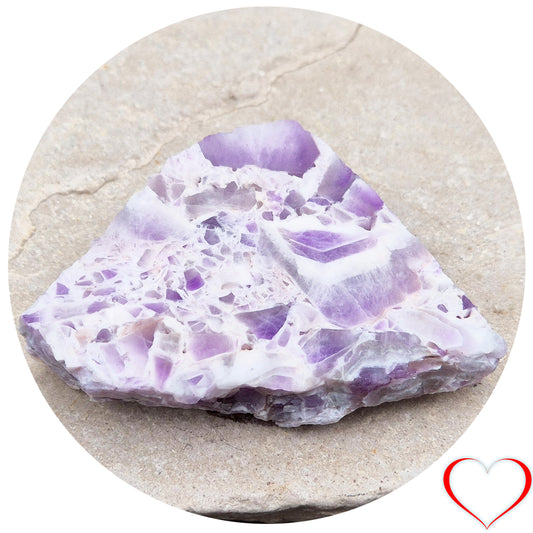 Chevron Amethyst Crystal Platform. I love how this crystal shows the natural beauty of purple Amethyst and white Quartz in an almost mosaic pattern. 