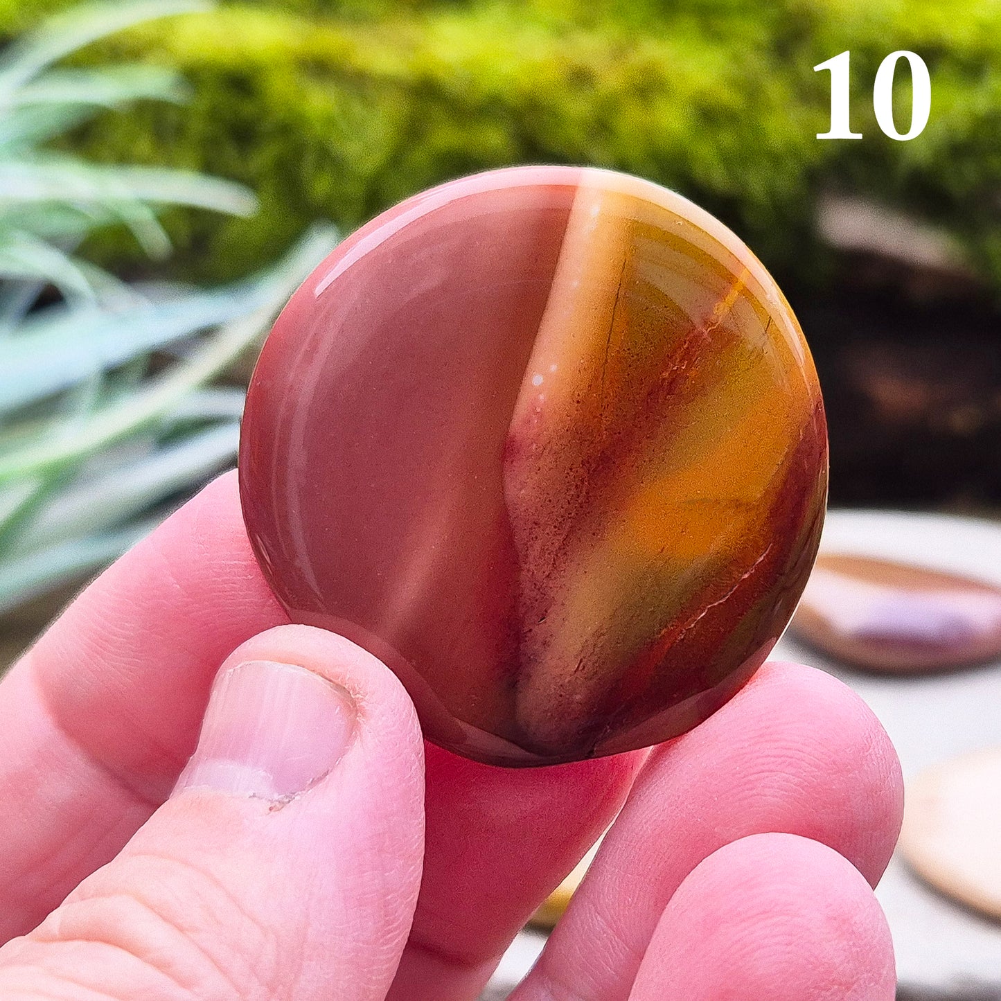 Mookaite Crystal Palm Stone. From Mooka Creek Region, Western Australia. Lovely variety of colours available in these palm stones, just choose the one you like.