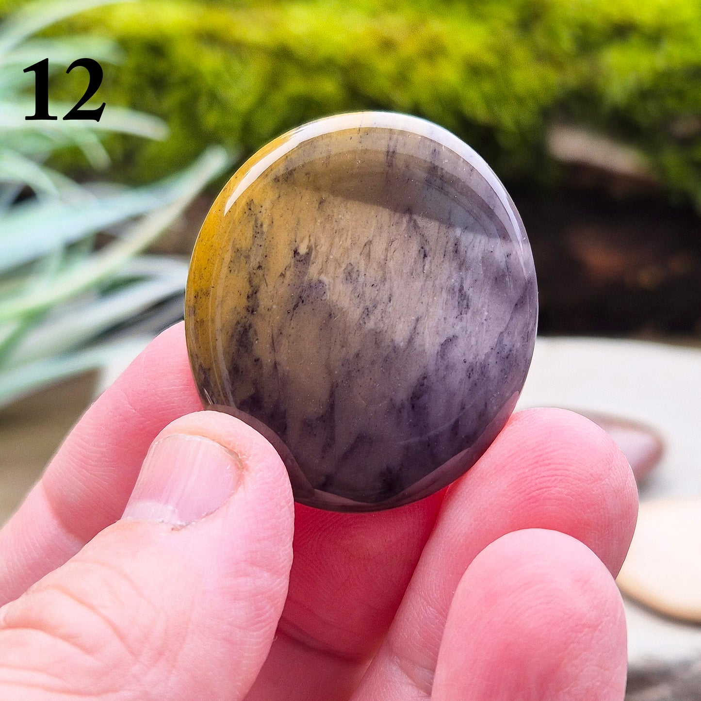 Mookaite Crystal Palm Stone. From Mooka Creek Region, Western Australia. Lovely variety of colours available in these palm stones, just choose the one you like.