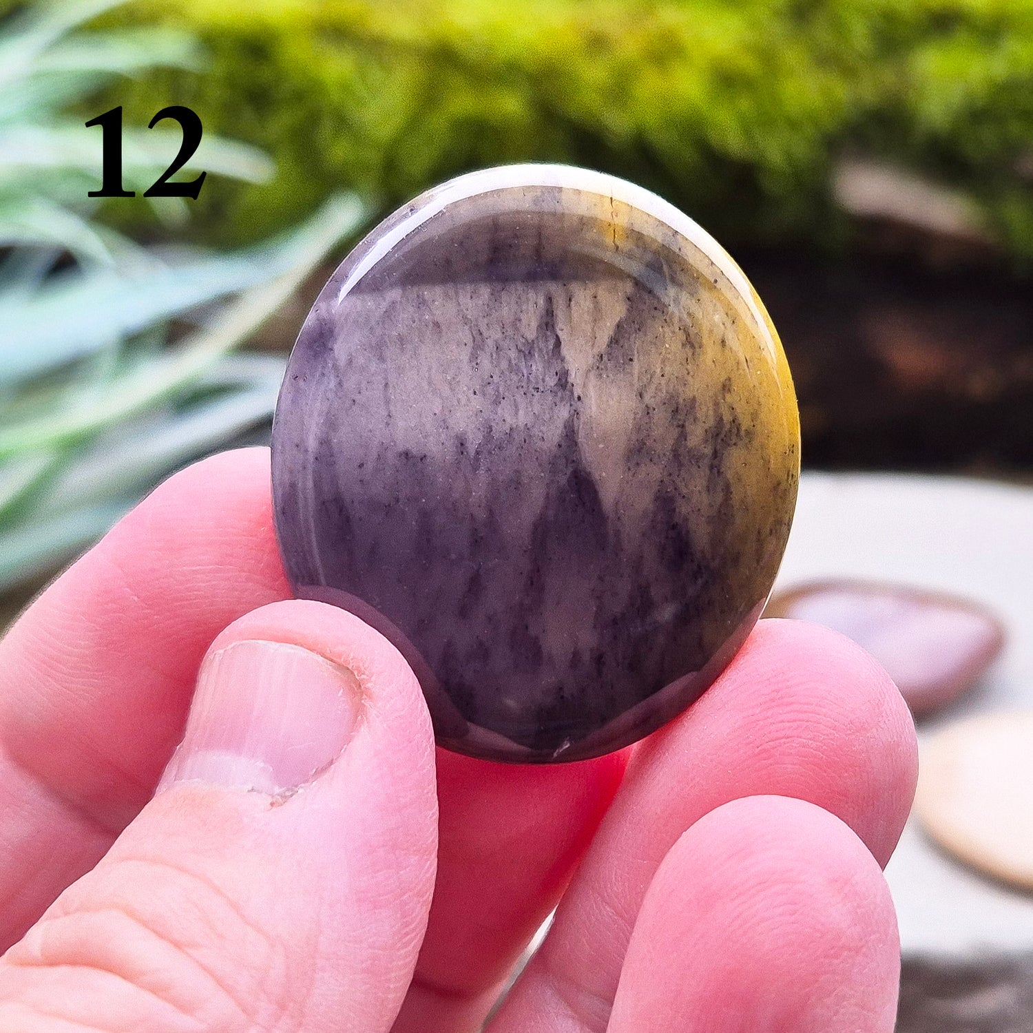 Mookaite Crystal Palm Stone. From Mooka Creek Region, Western Australia. Lovely variety of colours available in these palm stones, just choose the one you like.