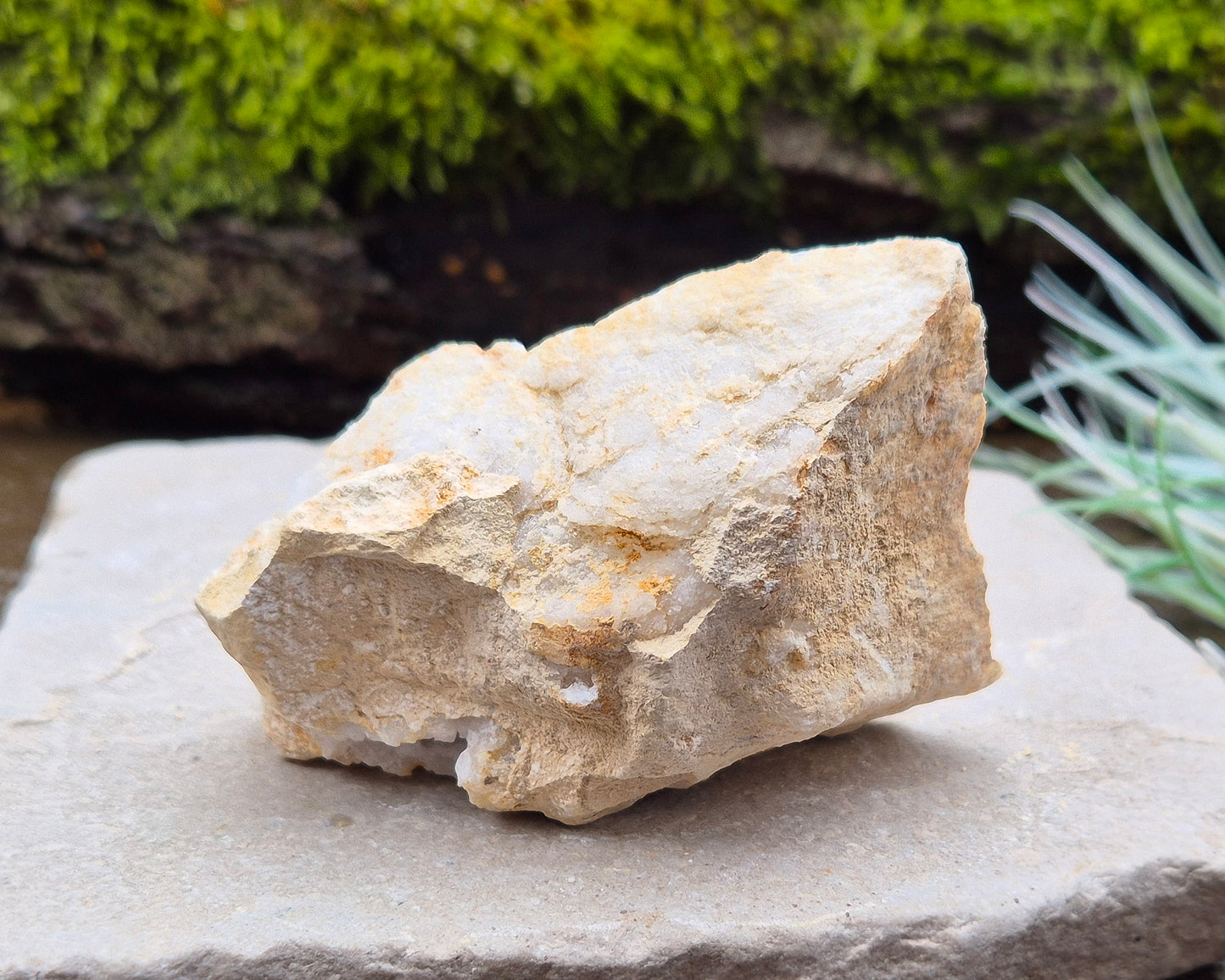 White Quartz Crystal Geode Pair, from Morocco. Lovely sparkling white quartz crystal formations in both sections of the geode. Both pieces self stand.