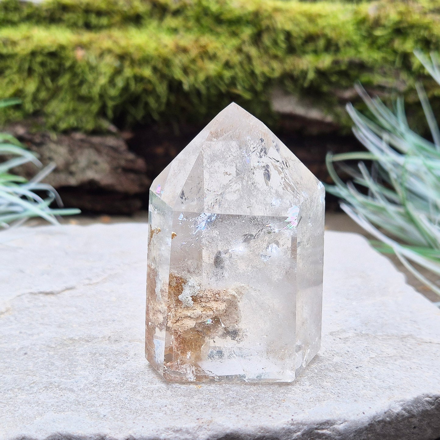 Quartz Standing Point with Inclusions from Brazil.