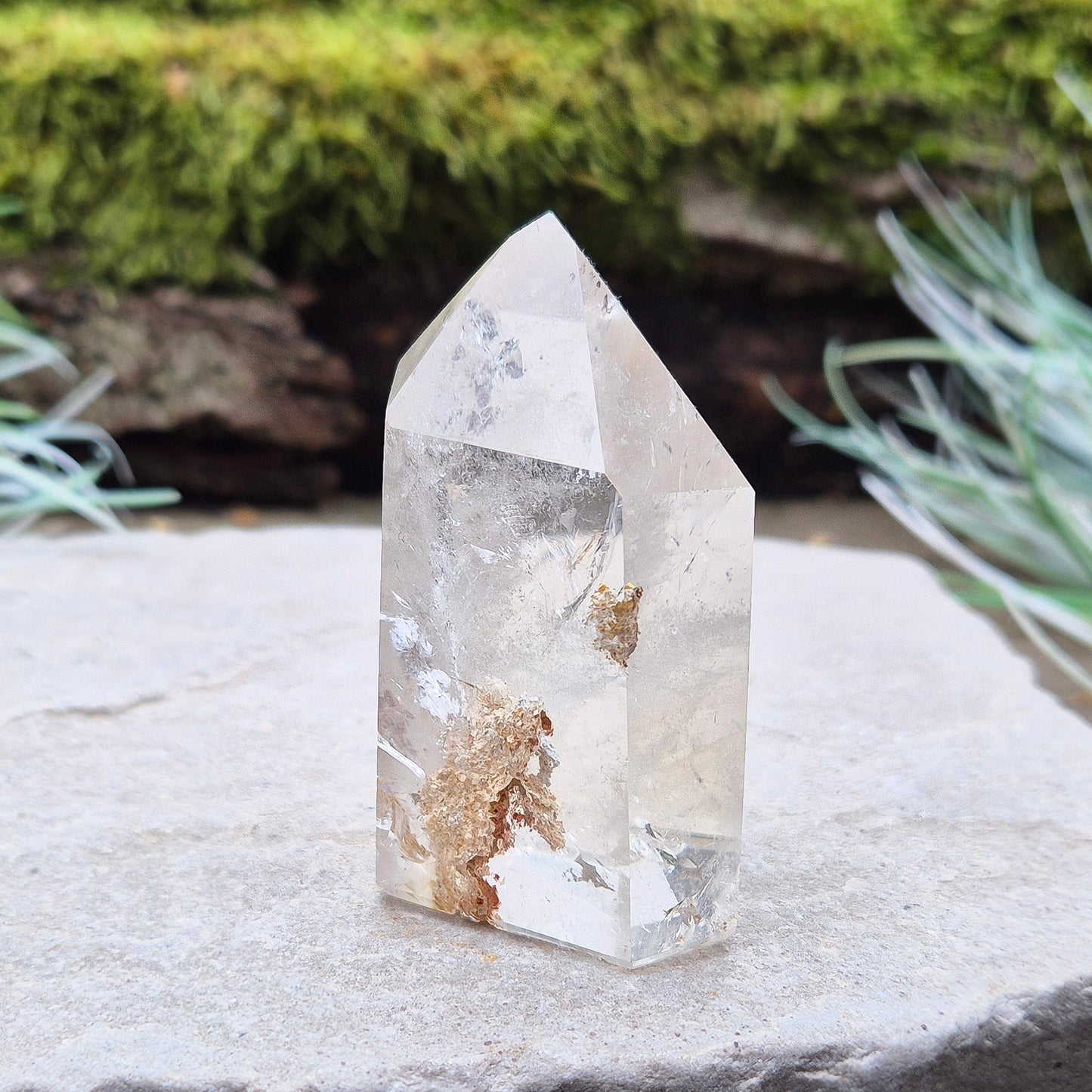 Quartz Standing Point with Inclusions from Brazil.