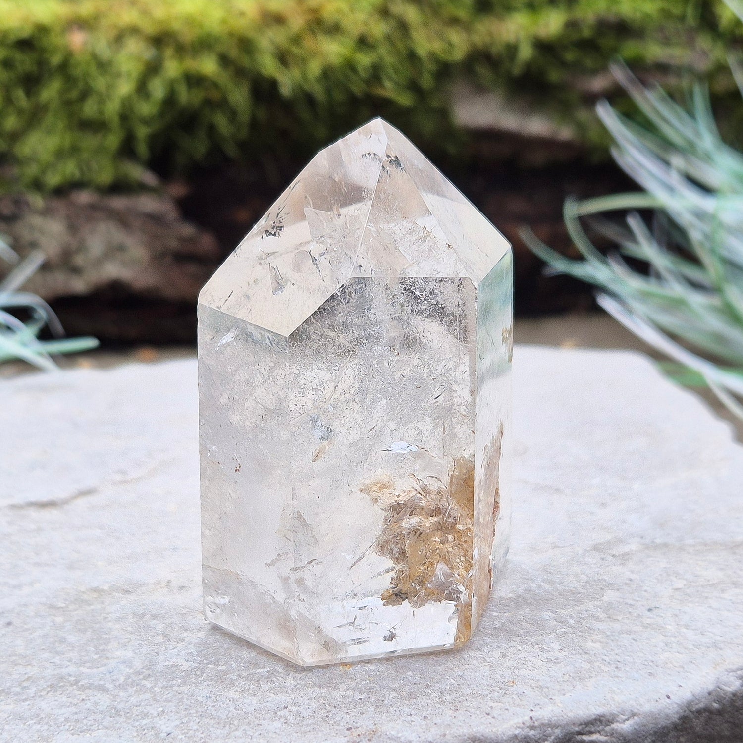 Quartz Standing Point with Inclusions from Brazil.