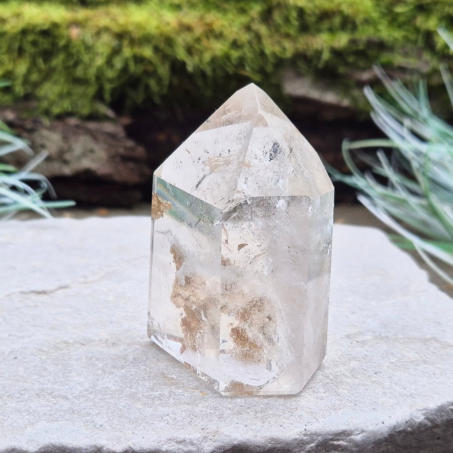 Quartz Standing Point with Inclusions from Brazil.