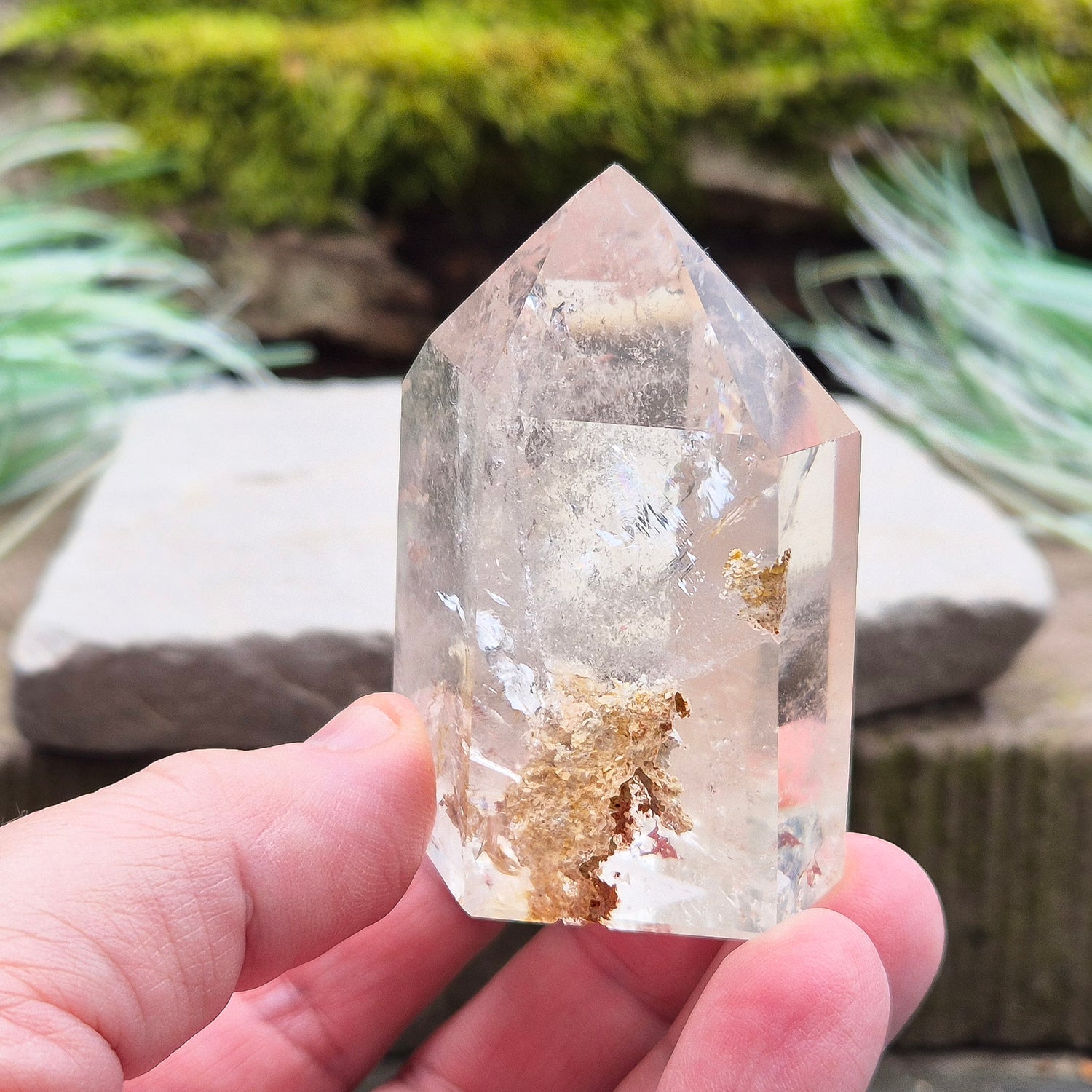 Quartz Standing Point with Inclusions from Brazil.